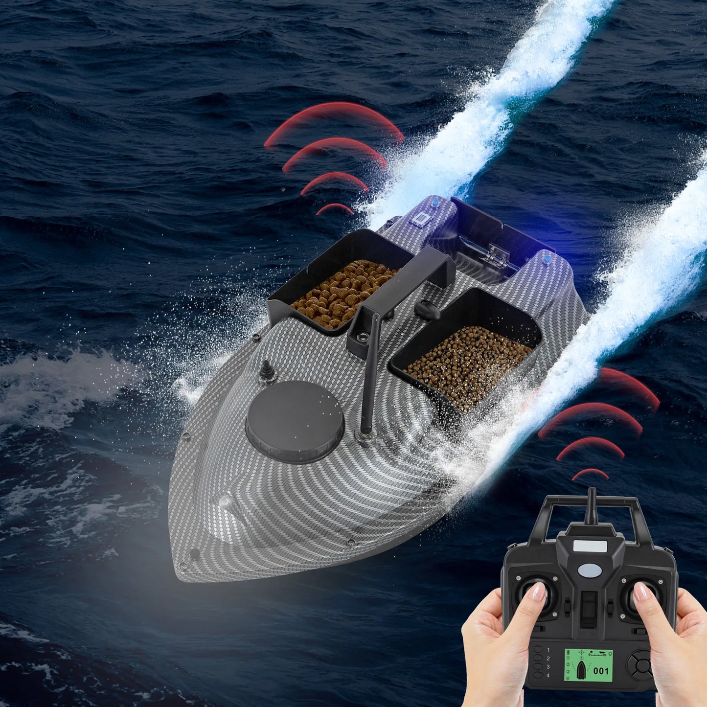 Rechargeable GPS Fishing Bait Boat With Two Batteries