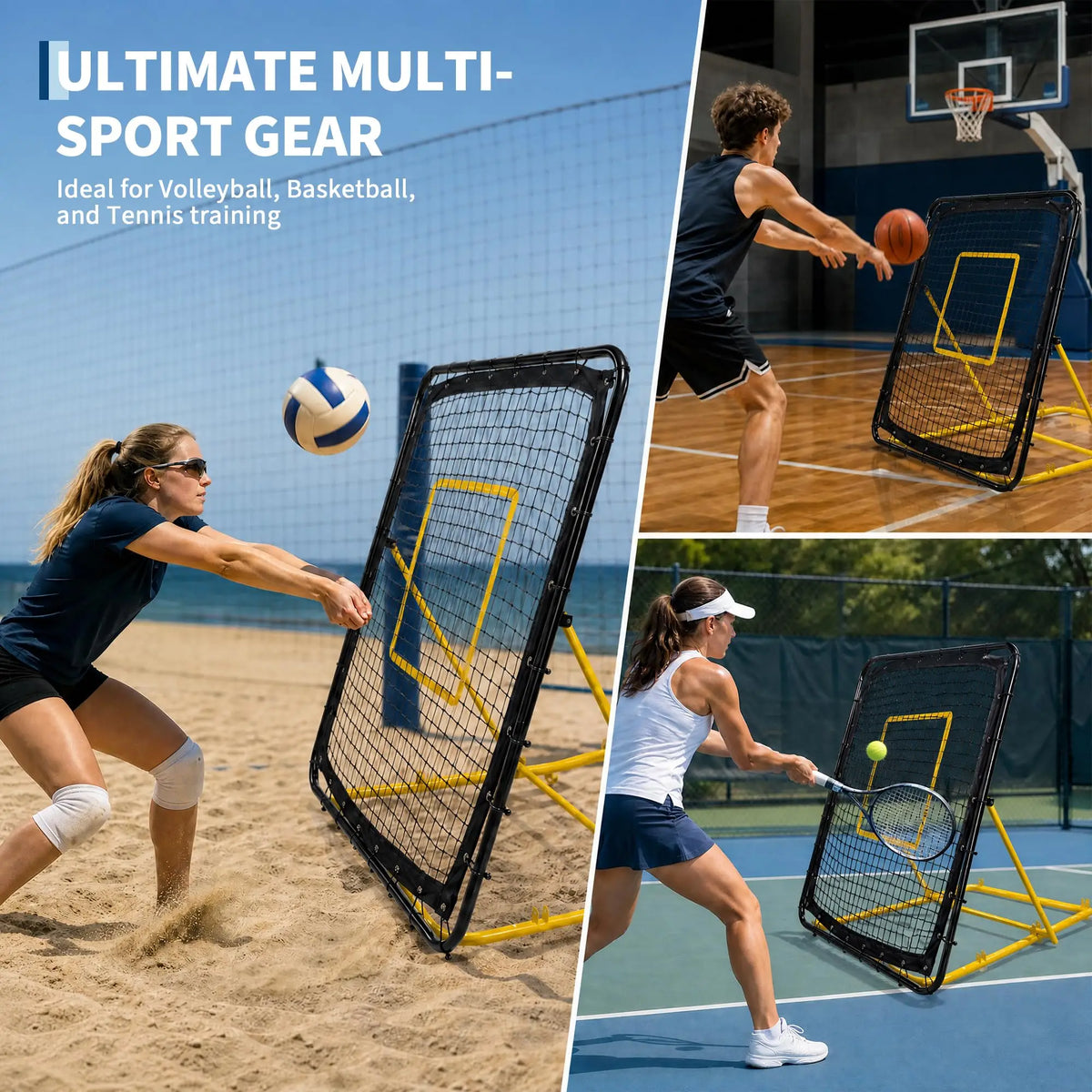 Adjustable Volleyball Rebounder Net for Passing, Hitting and Spiking Practice