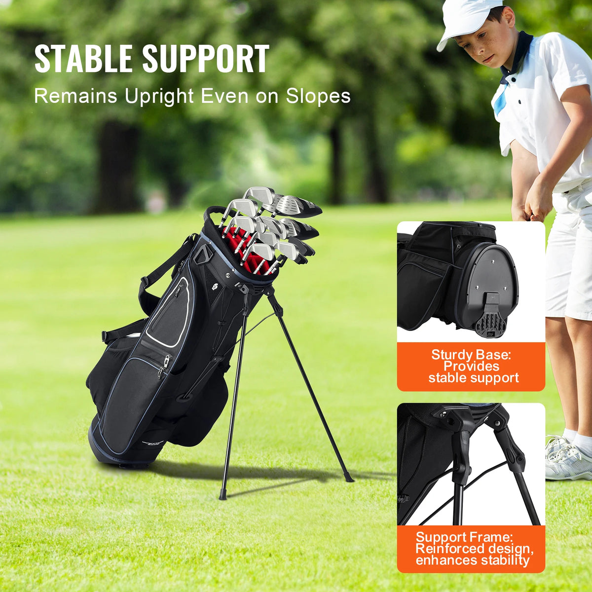SucceBuy Golf Cart Bag With Organizer Divider Pockets Dust Cover