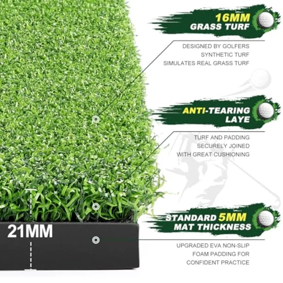 Golf Practice Turf Mat with Balls for Indoor Outdoor Training