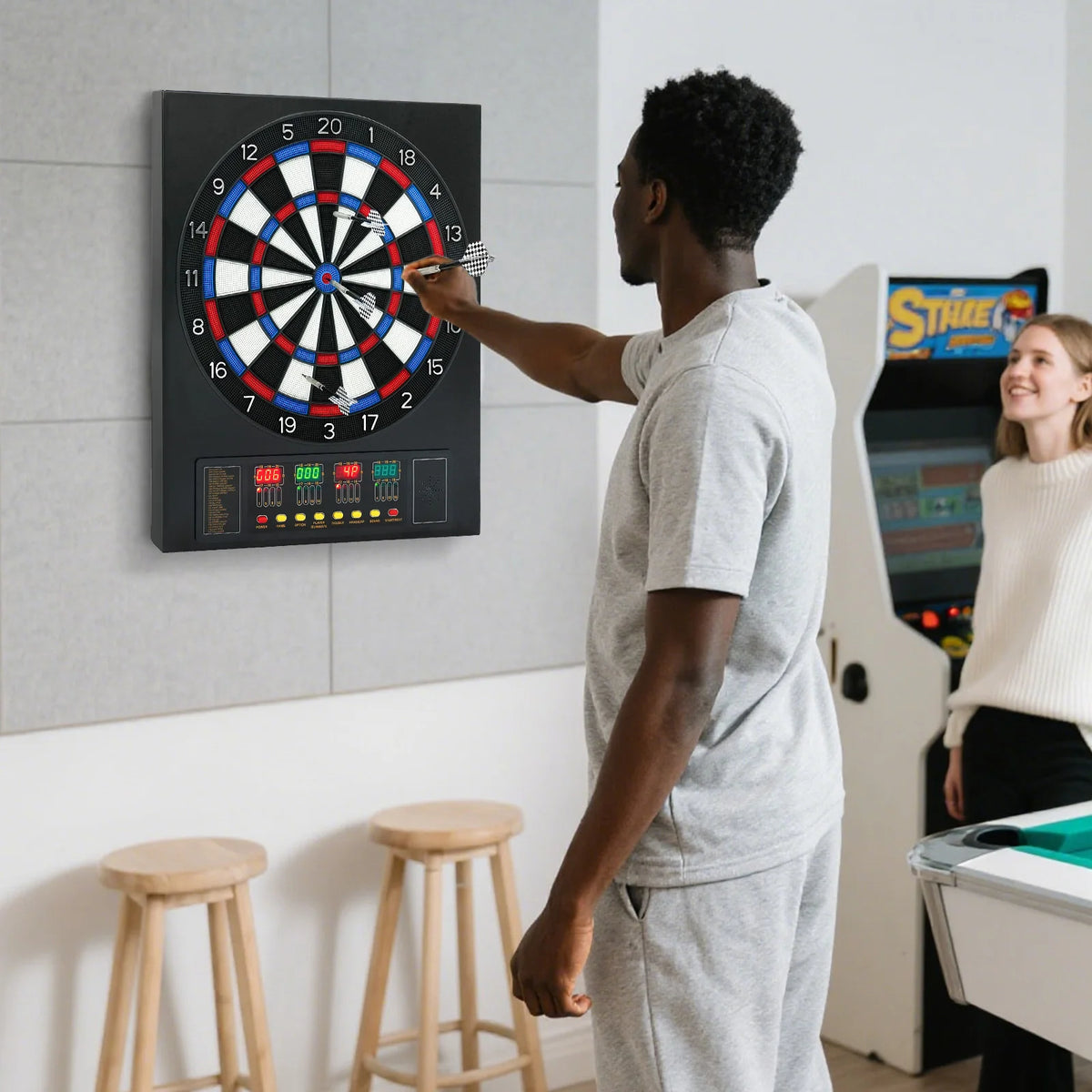 Electronic Dartboard Game Set With Automatic Scoring And LED Display