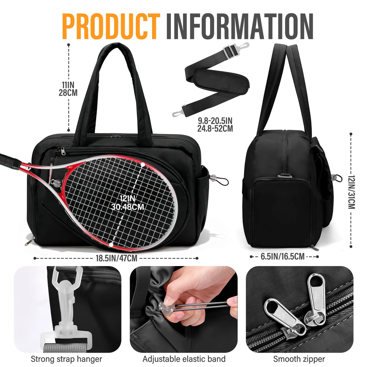 Tennis Backpack With Shoe Compartment And Dual Racket Storage