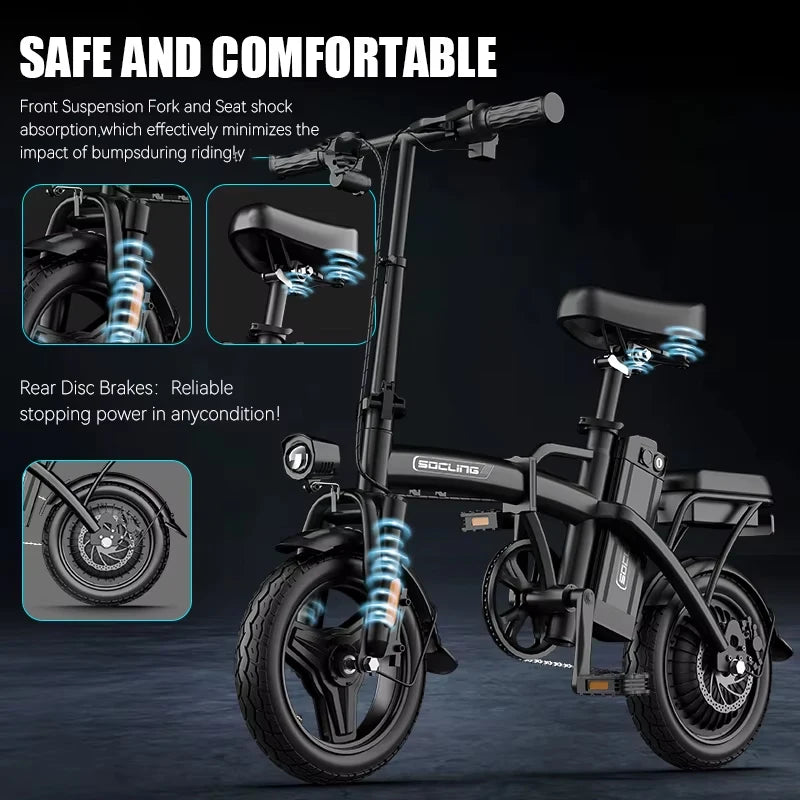 G11 Folding Electric Bike With Battery And Rear Disc Brakes