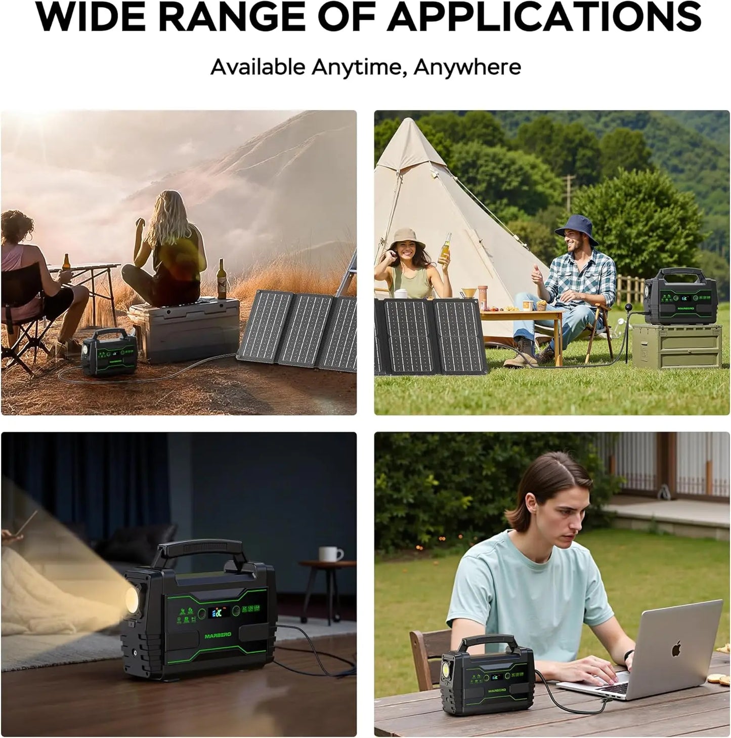 Portable 155Wh Solar Generator With 30W Panel USB QC3 2ACOutlets