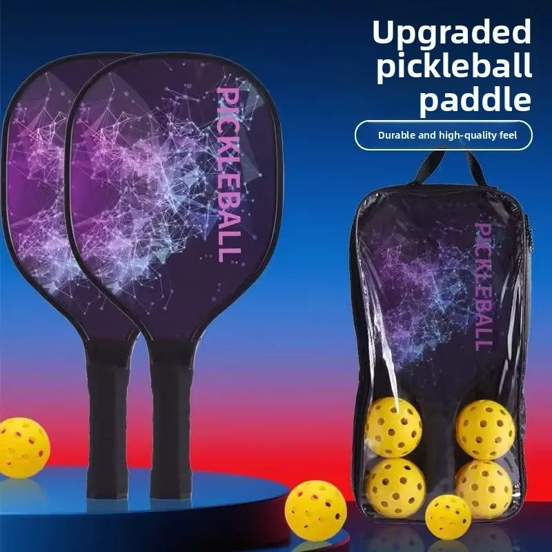 Pickleball Paddle Set With Two Rackets And Four Pickleballs