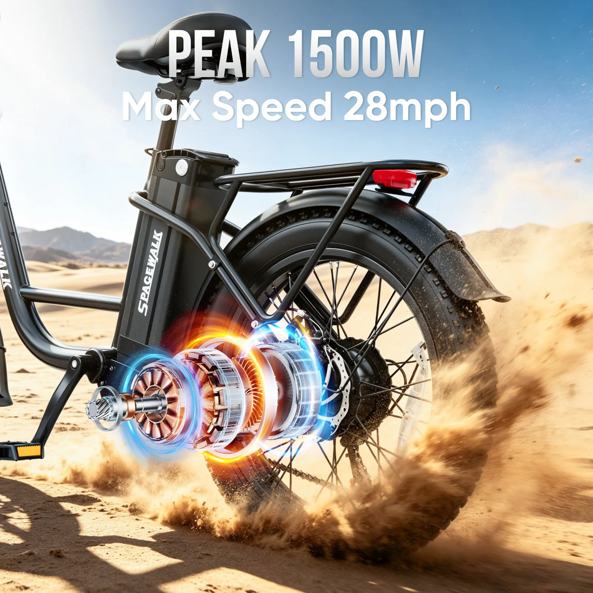 Eilleo Spacewalk Fat Tire Electric Bike With Removable Battery