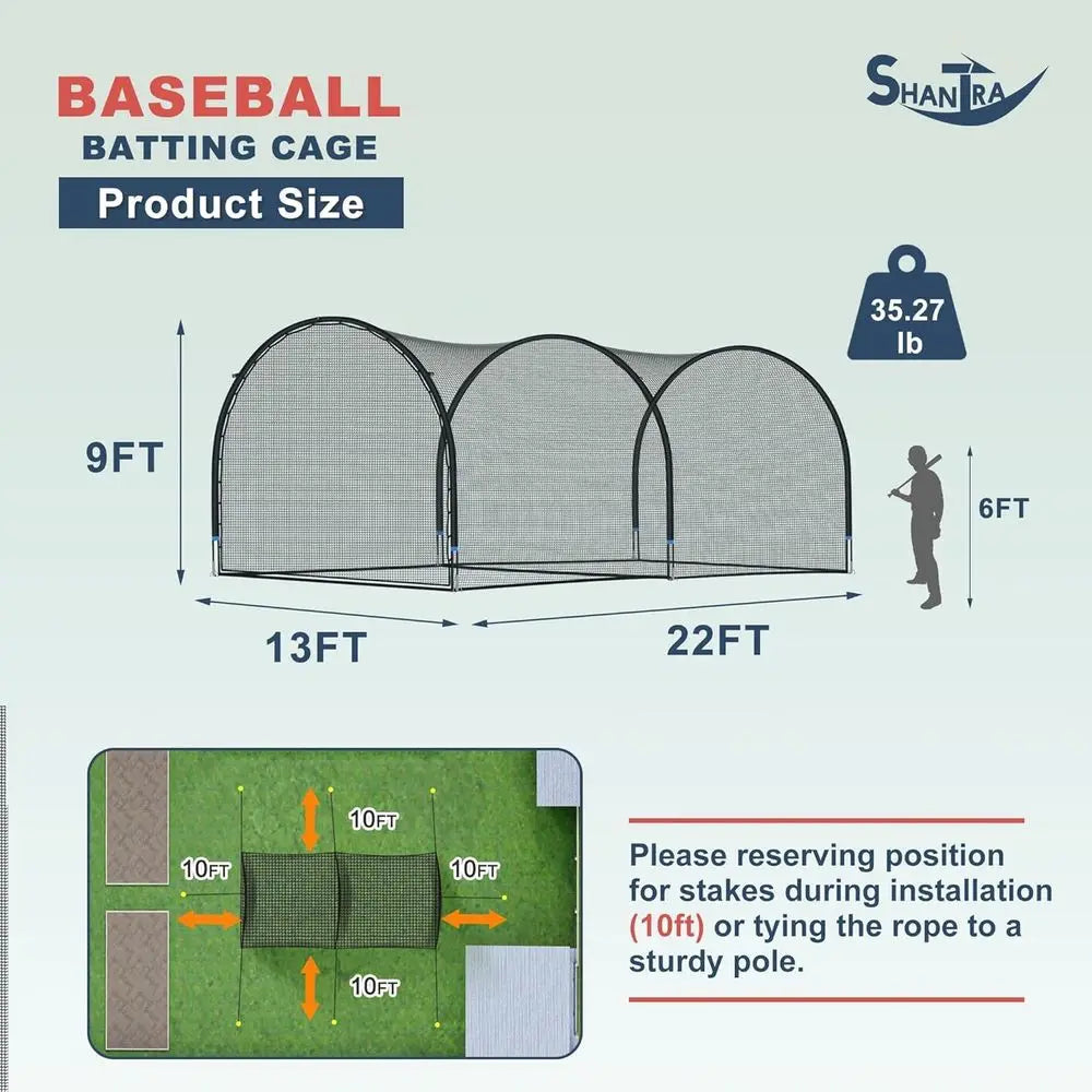 Premium Outdoor Baseball Batting Cage With Durable Rebound Net