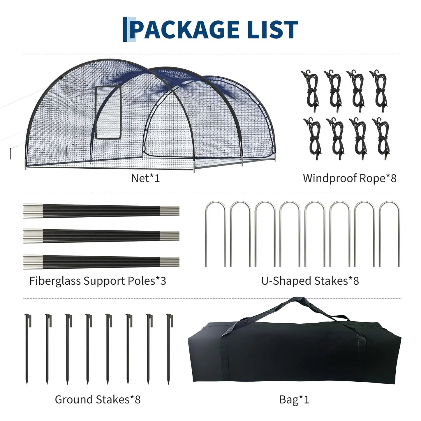 Portable Baseball Batting Cage With Detachable Pop Up Door
