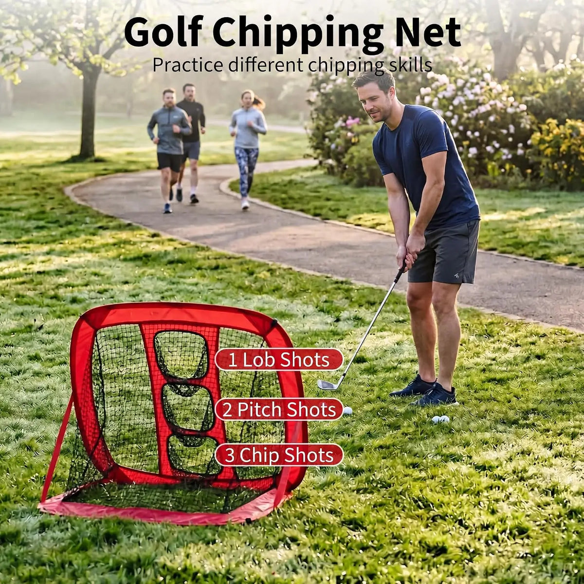 Tacleekii Golf Practice Net With Aiming Cloth And Carry Bag