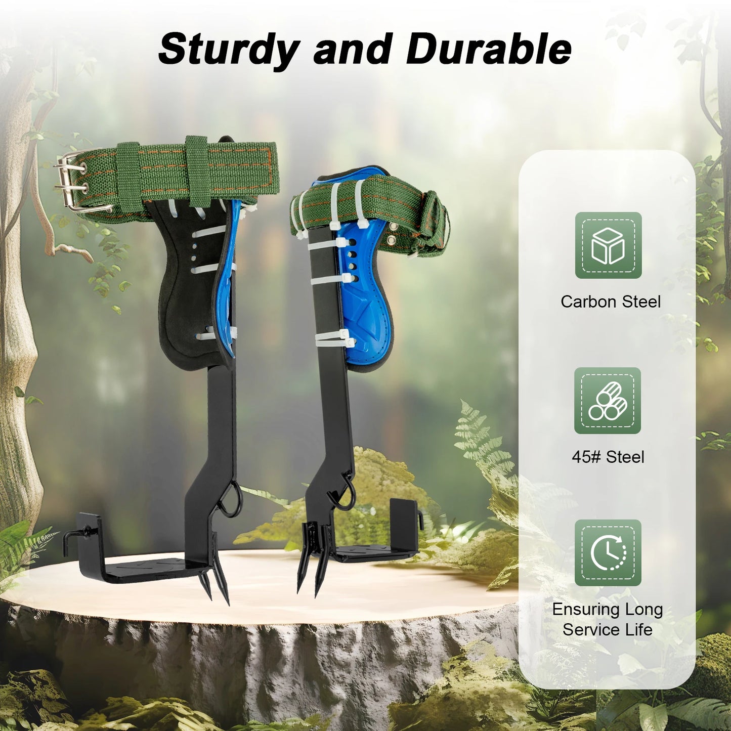 Tree Climbing Spikes Kit With Safety Belt Harness Arborist Gear