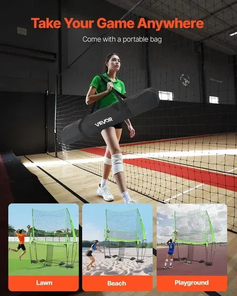 Adjustable Volleyball Training Net System With Ball Return