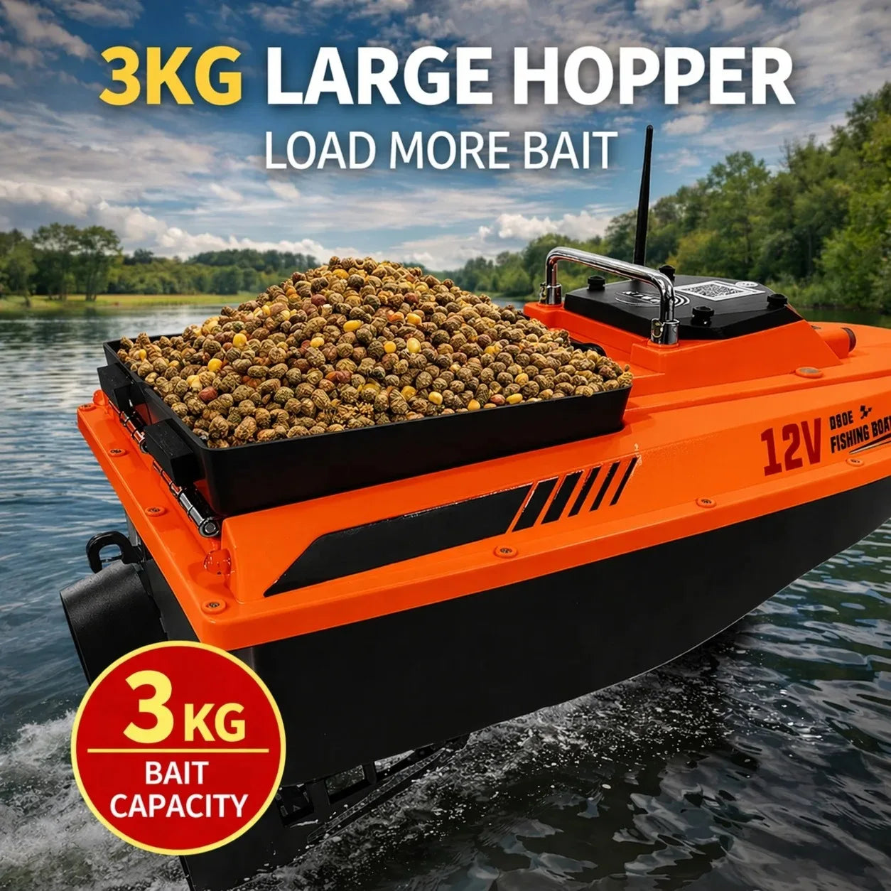 MBLN GPS Rechargeable Bait Boat With Auto Return Remote