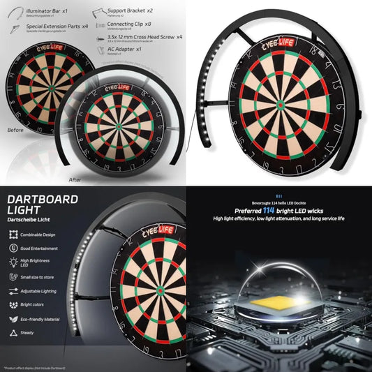 LED Dartboard Light With Secure Universal Fit And Easy Assembly
