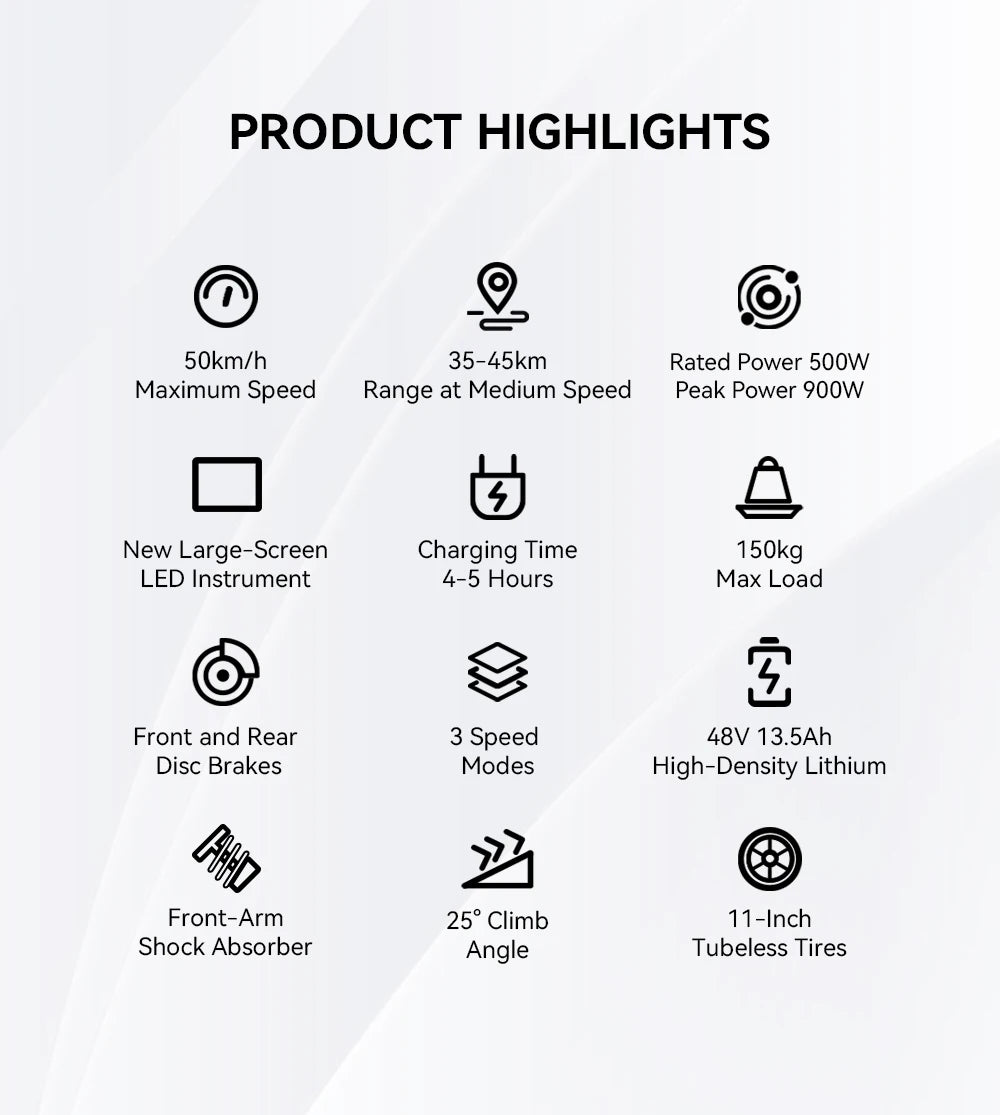 OOTD T10 Foldable Electric Scooter 900W Motor 60Km Range