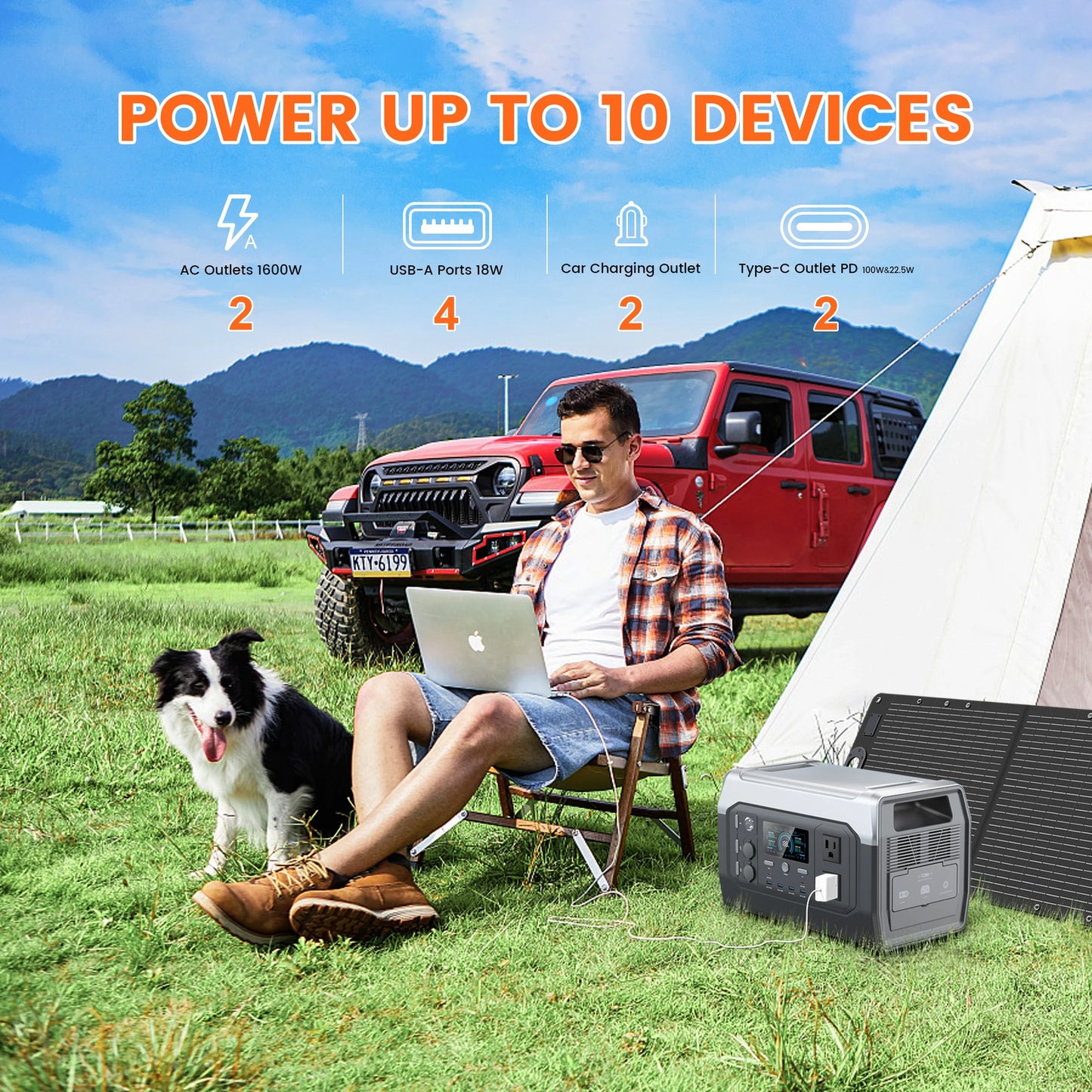 CTOLITY XP1000 1800W Portable Solar Generator Power Station LiFePO4 1024Wh