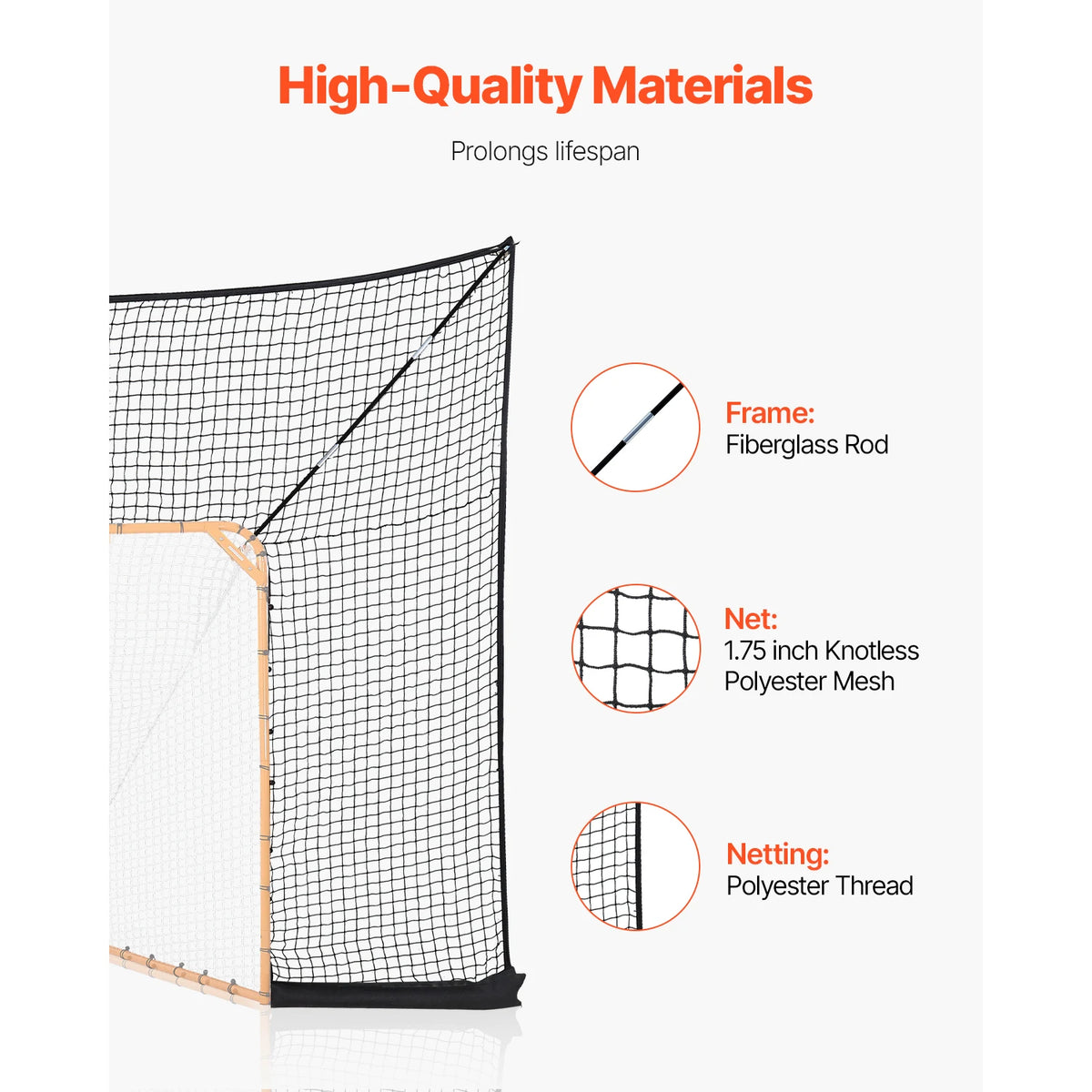 SucceBuy Hockey And Lacrosse Goal Backstop Net For Backyard Practice