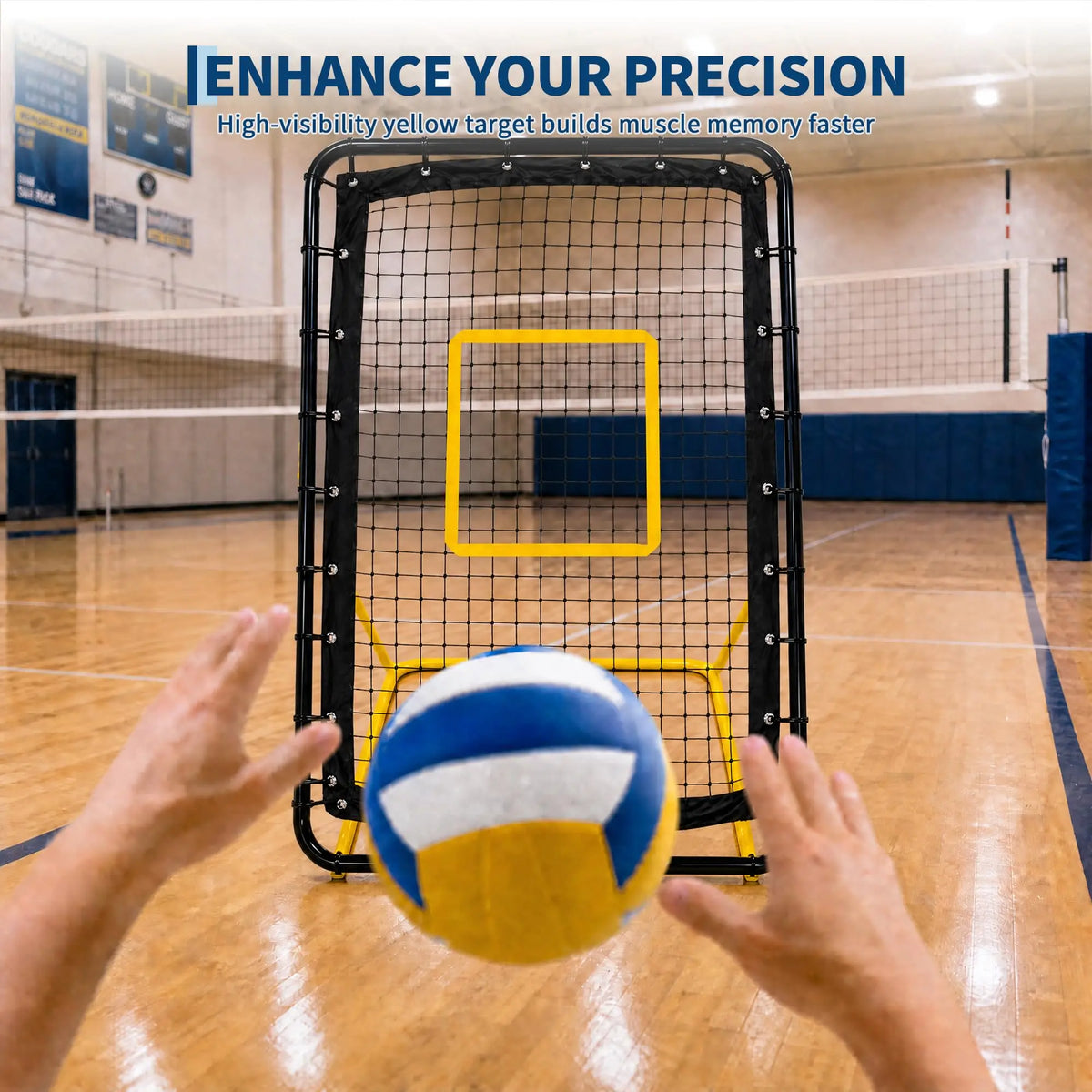 Adjustable Volleyball Rebounder Net for Passing, Hitting and Spiking Practice