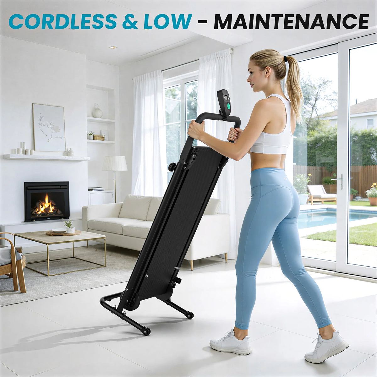 AKLUER Nonmotorized Treadmill With Adjustable Incline And LCD Monitor