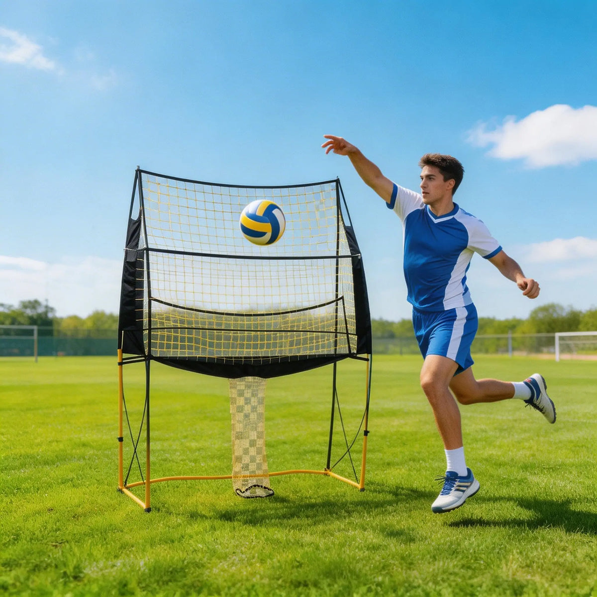 Adjustable Volleyball Training Net System for Indoor and Outdoor Practice