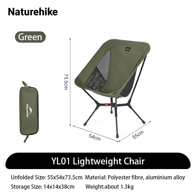 Naturehike Ultralight Folding Camping Chair Aluminum Alloy 200kg Backpacking