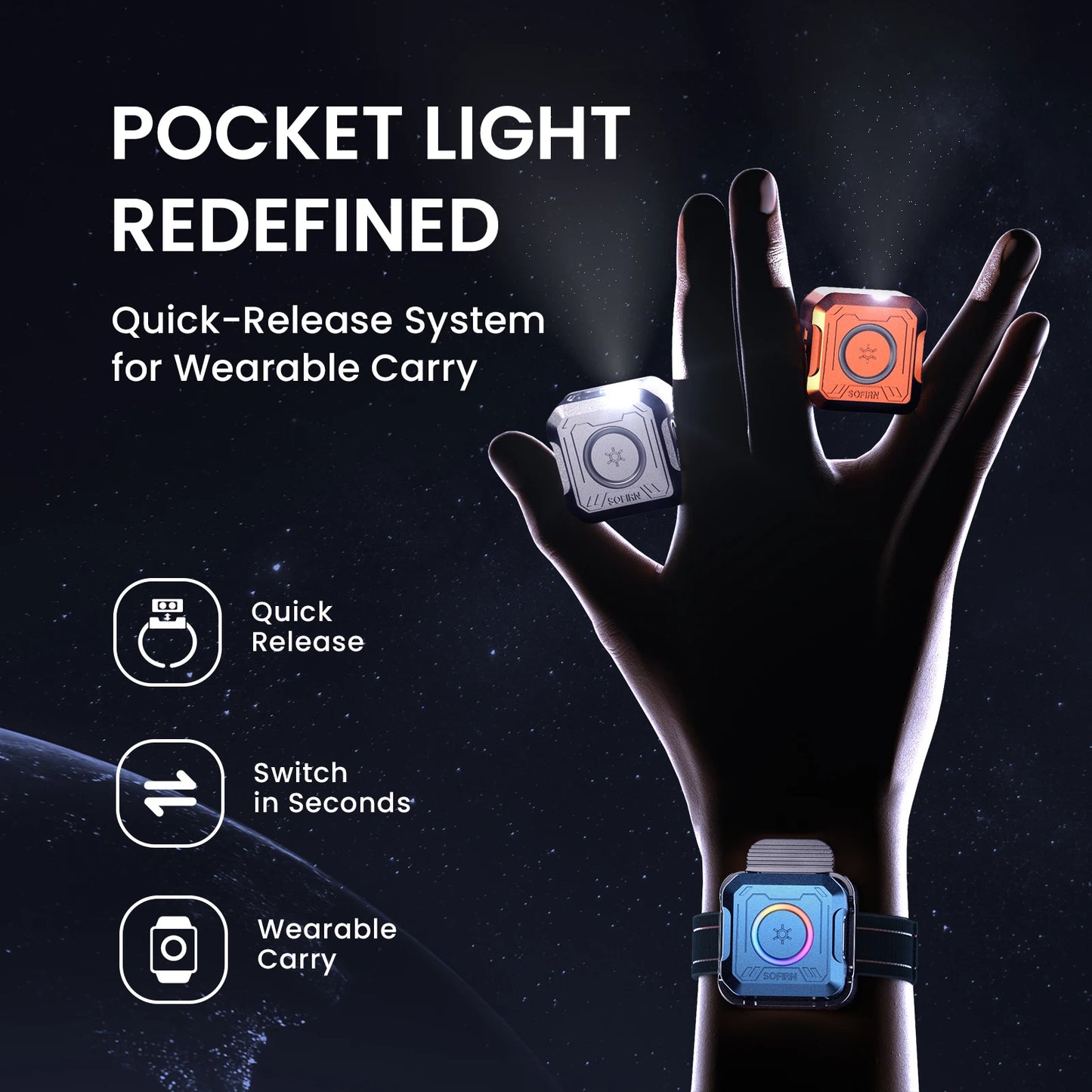 Sofirn SE1 300Lm Pocket Flashlight With RGB Signal Ring