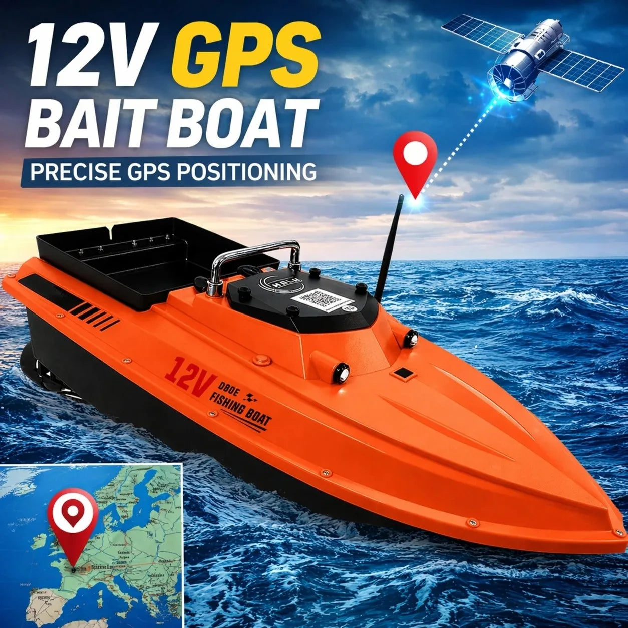 MBLN GPS Rechargeable Bait Boat With Auto Return Remote