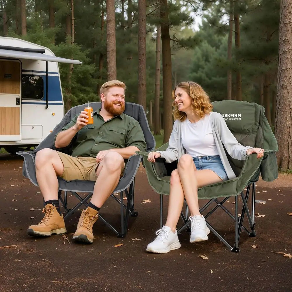 Heavy-Duty Camping Chair With Cup Holder and Cooler