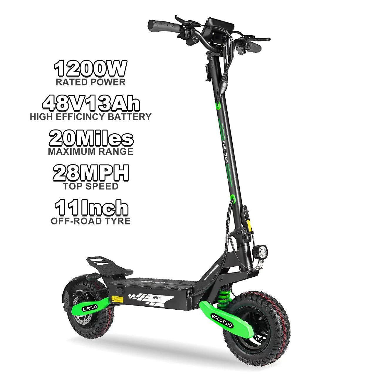 EOEOTWO 1200W Off Road Electric Scooter For Adults Long Range