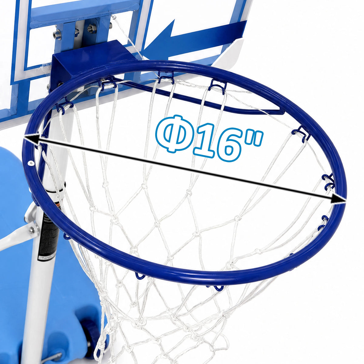 Portable Pool Basketball Hoop with Adjustable LED Lighted Rim