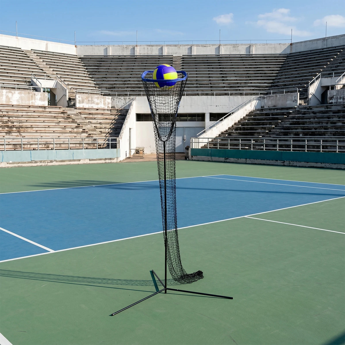 Adjustable Volleyball Training Net for Serving, Hitting and Setting Practice