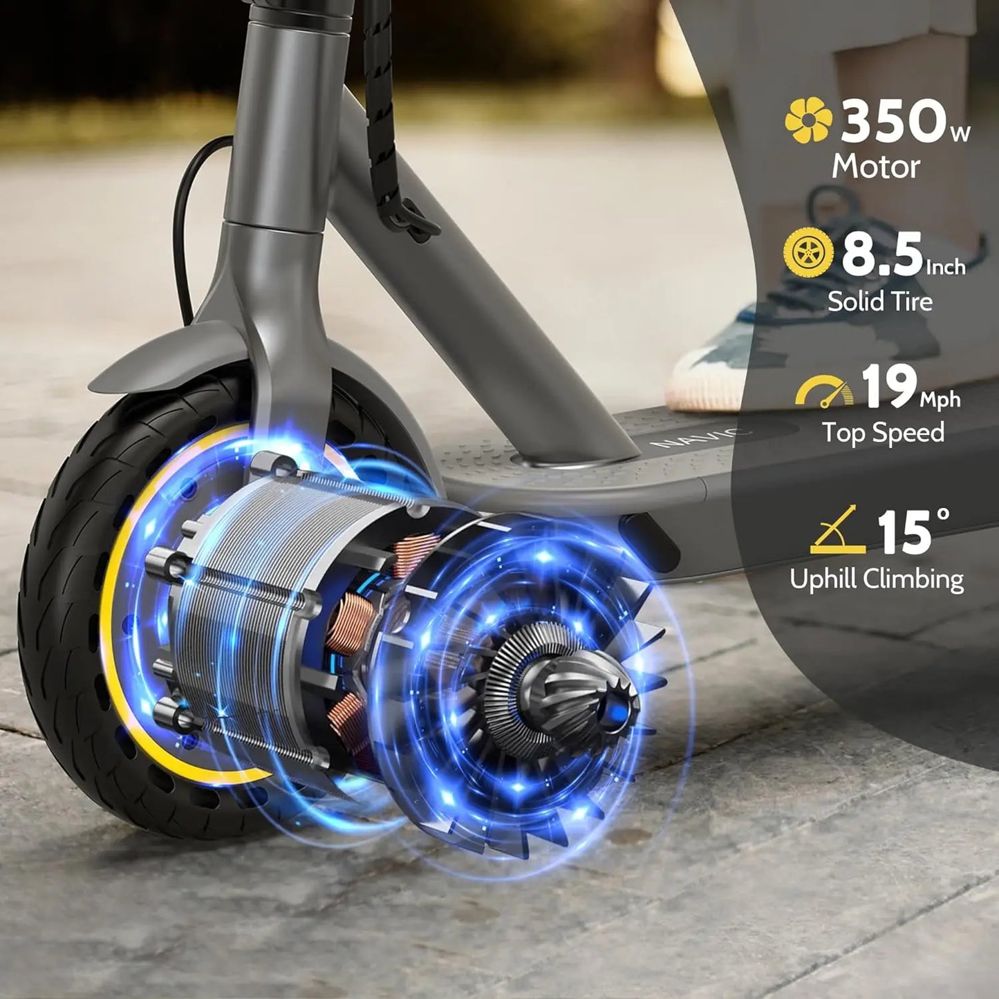 Navic T5 Electric Scooter Foldable Design 22 Mile Daily Commute