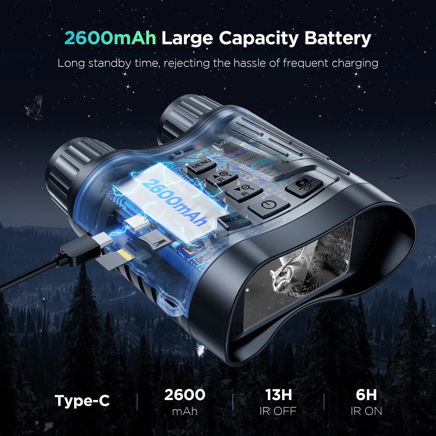 Letcmoi Night Vision 4K UHD Infrared Telescope Binocular With 8X Zoom