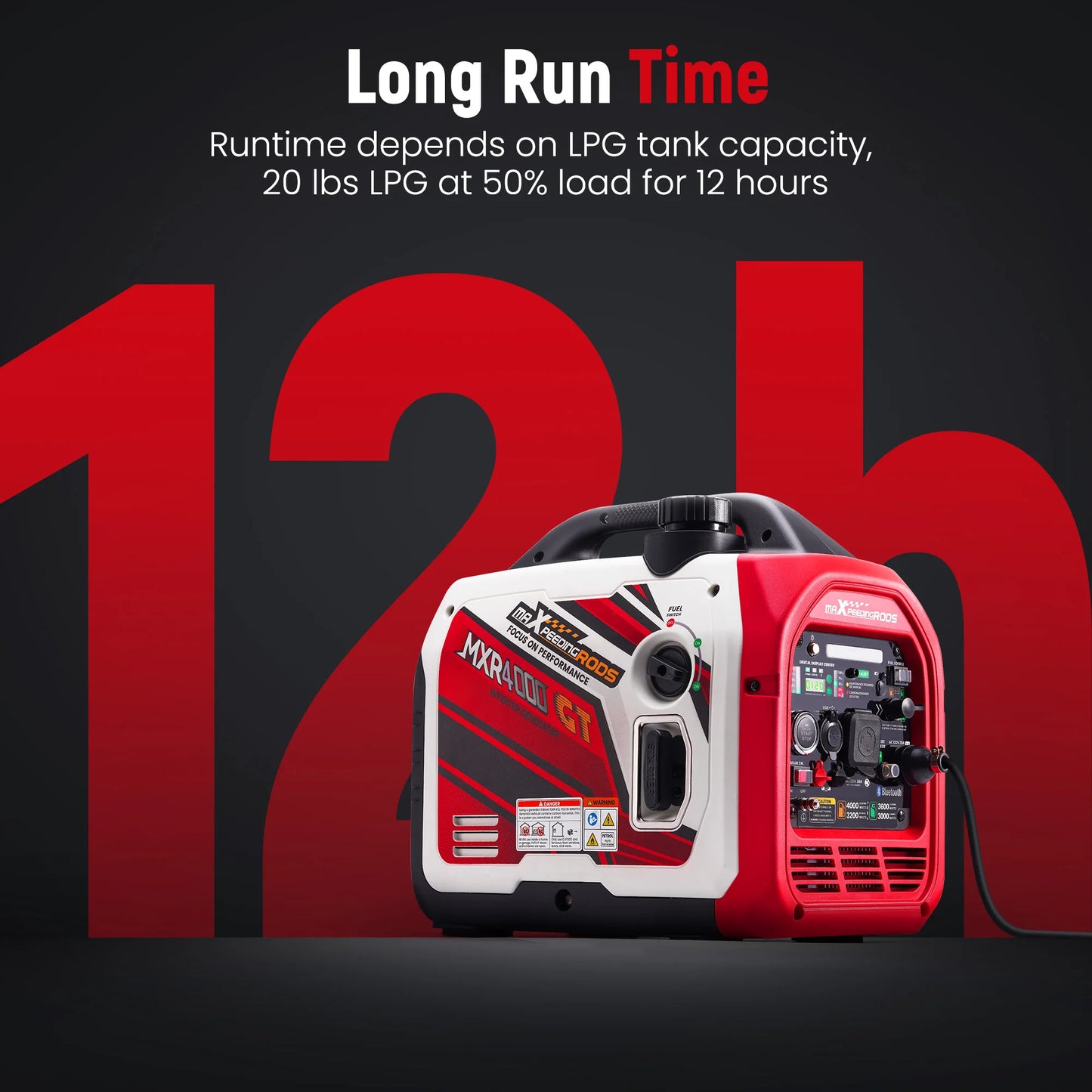 Maxpeedingrods 4KW Dual Fuel Inverter Generator LPG Gas Bluetooth