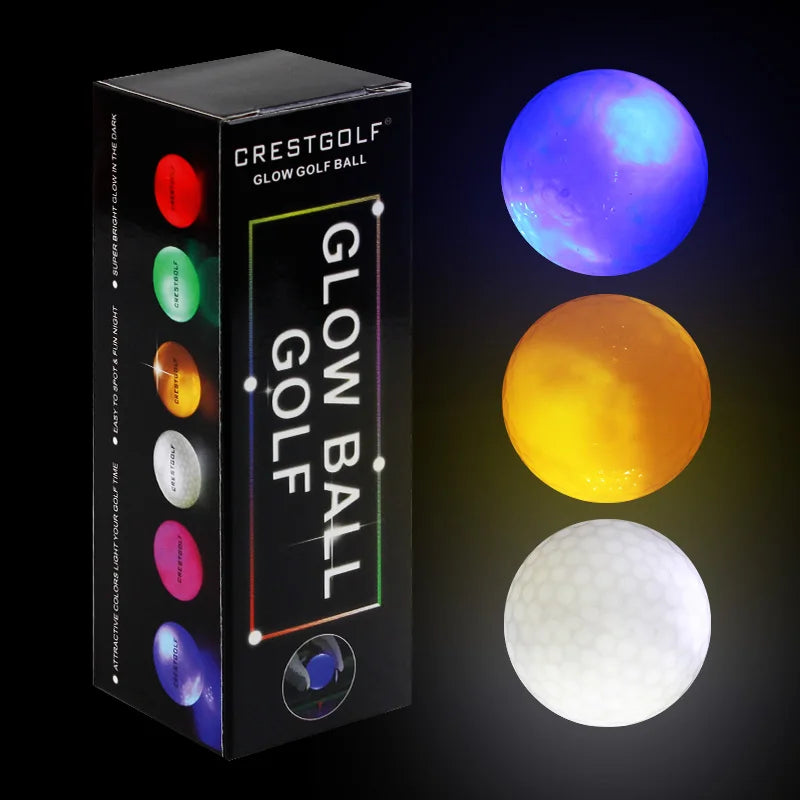 CRESTGOLF LED Night Glow Golf Ball for Evening Practice Lights