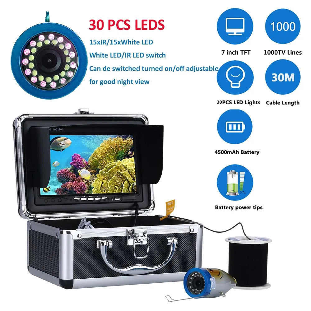 Mountainone Underwater Fishing Camera With Long Cable And LEDs