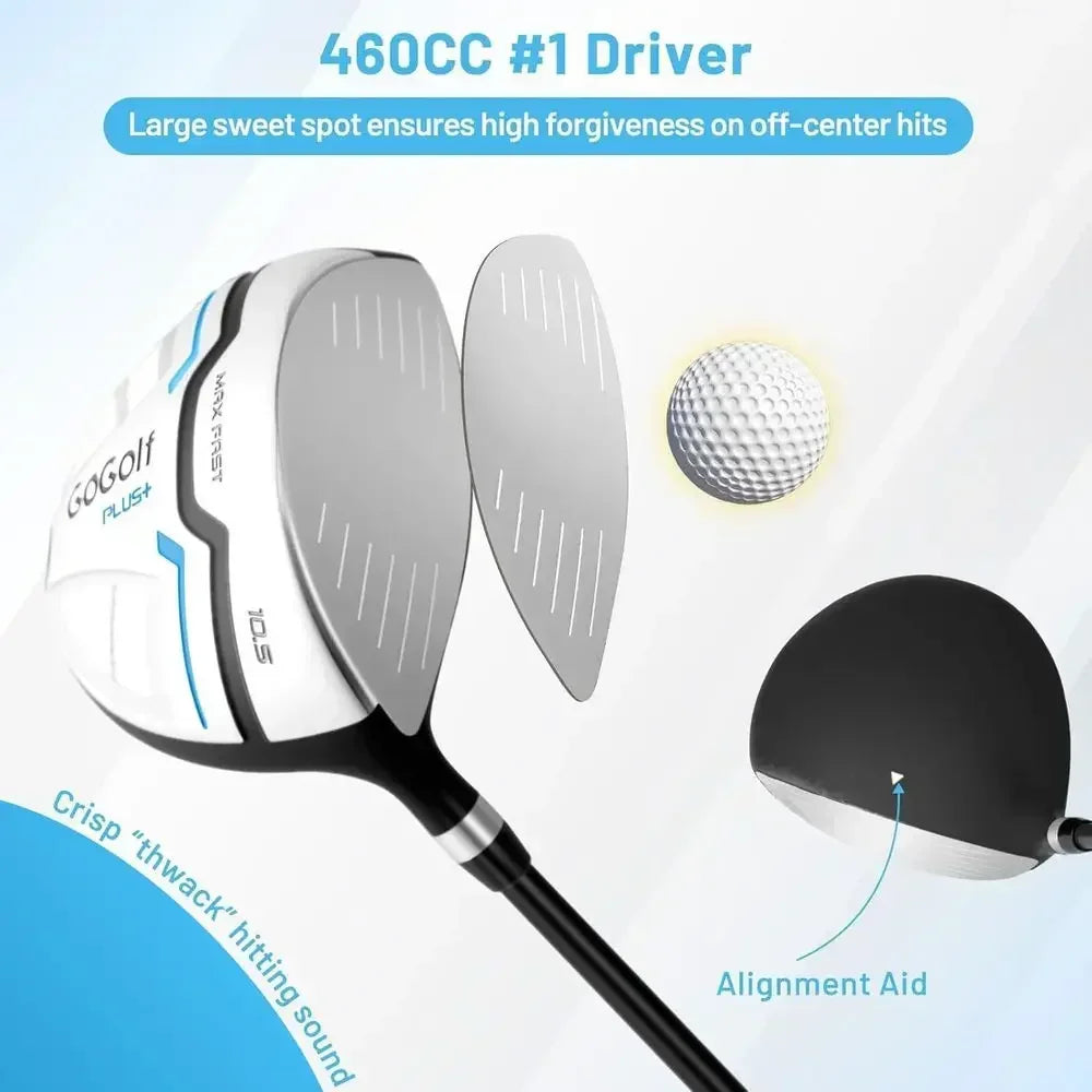 Complete Right Hand Golf Club Set Driver Hybrids Irons Putter