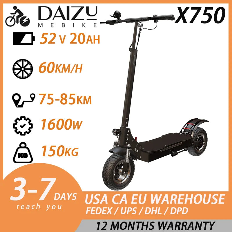Dual Motor 6000W Folding Electric Scooter For Adults