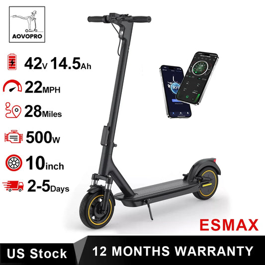 Aovopro Esmax 500W Folding Electric Scooter With App Control