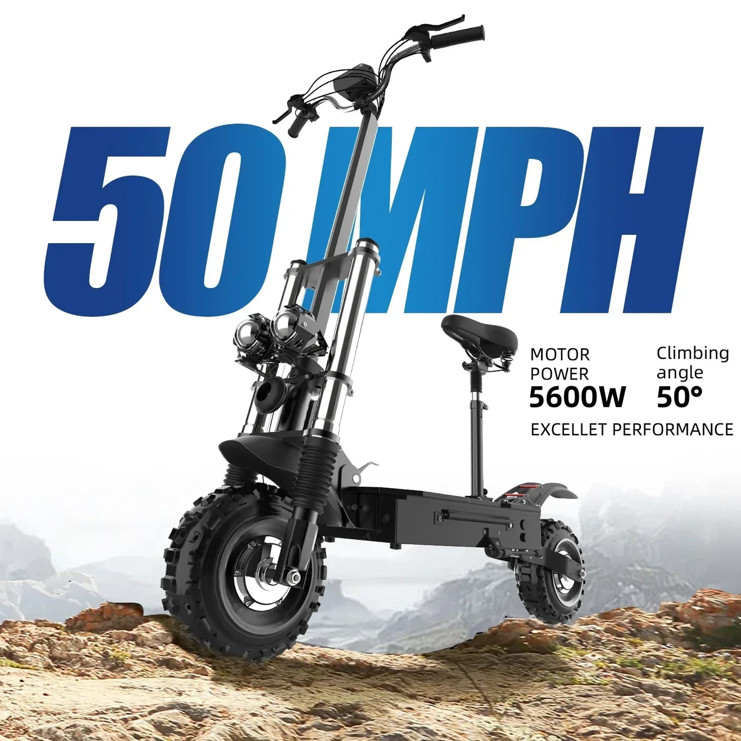 Dual Motor 6000W Folding Electric Scooter For Adults