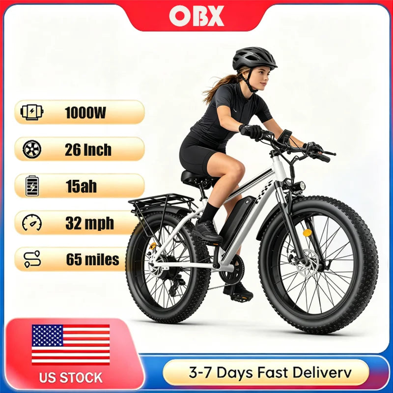 OBX Electric Fat Tire E Bike With Full Suspension Commuter