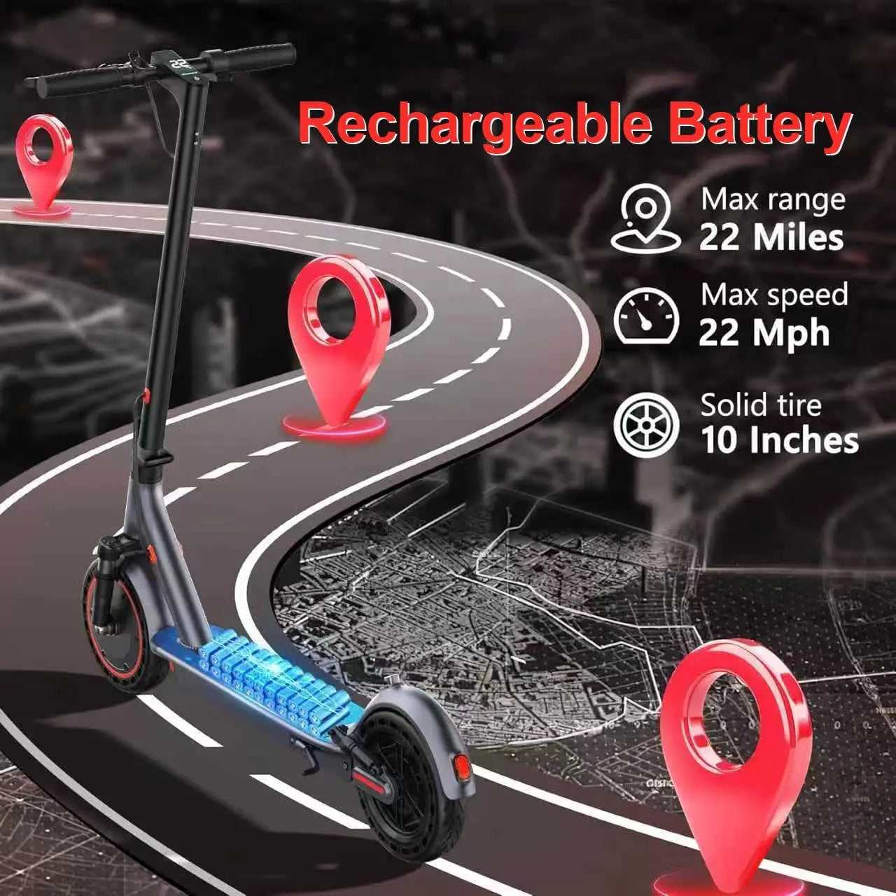 Aovopro Electric Scooter With Honeycomb Tires And App Control