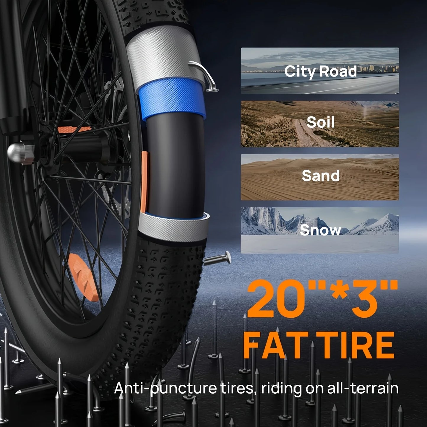 URLIFE 1000W Fat Tire Electric Bicycle With Removable Battery