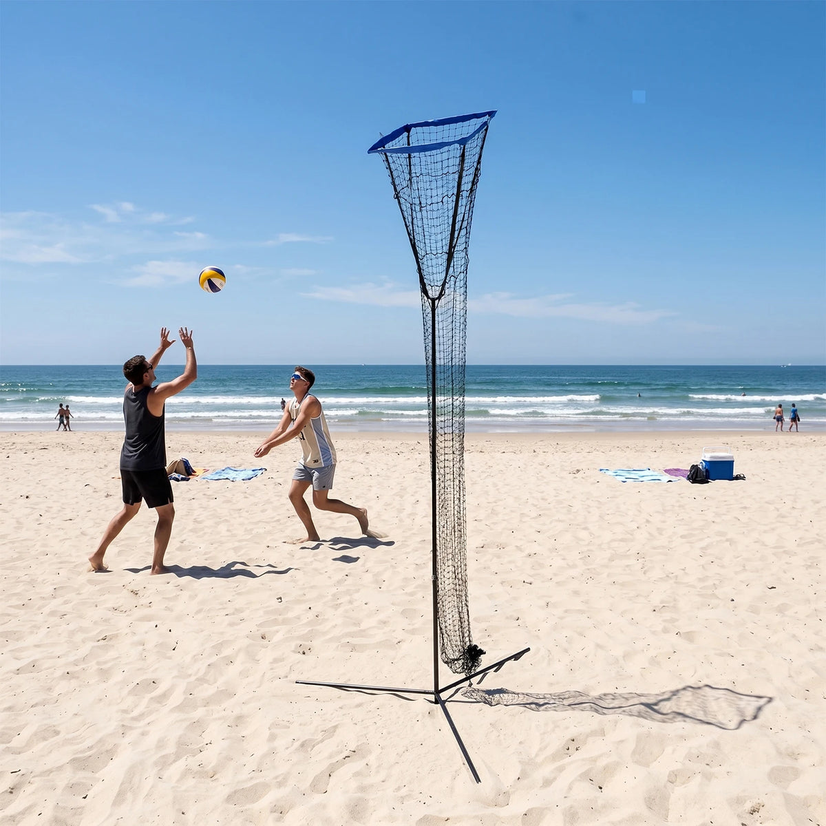 Adjustable Volleyball Training Net for Serving, Hitting and Setting Practice