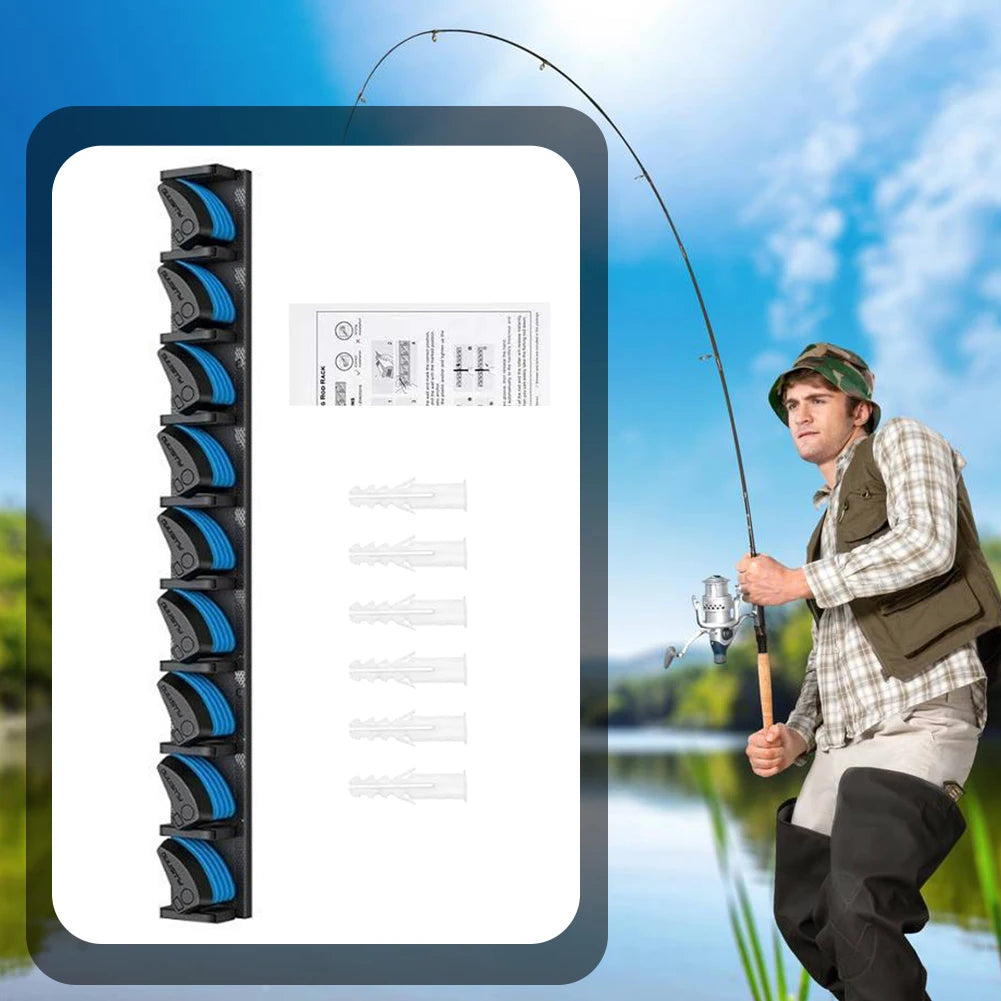 Wall Mounted Fishing Rod Holder Vertical And Horizontal Storage
