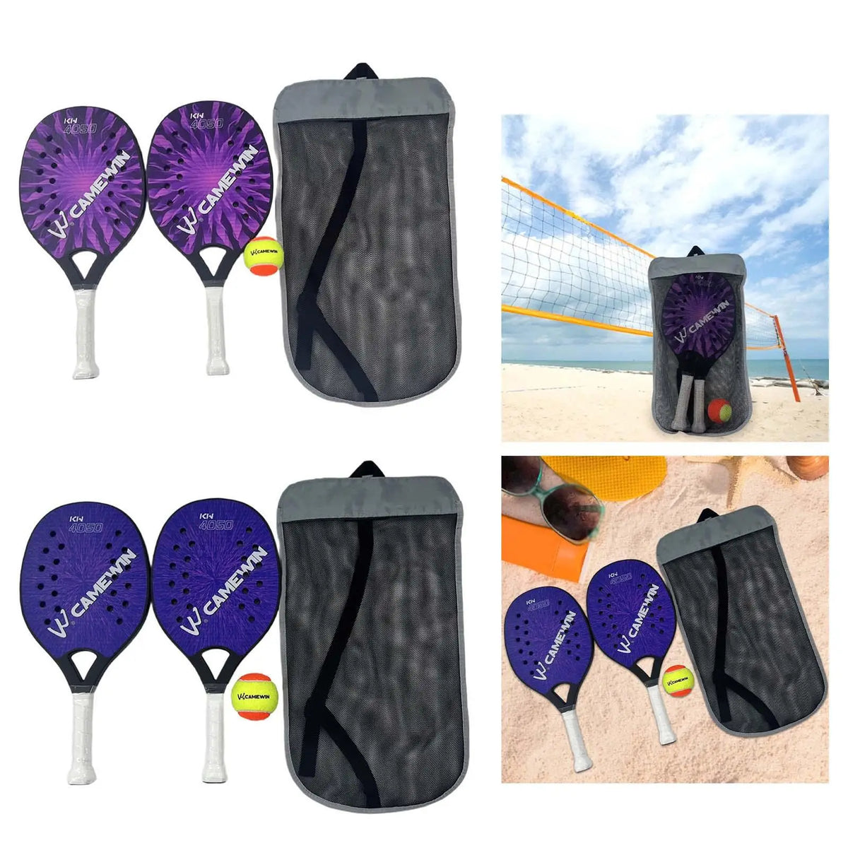 Portable Beach Tennis Rackets for Kids with Lightweight EVA Core