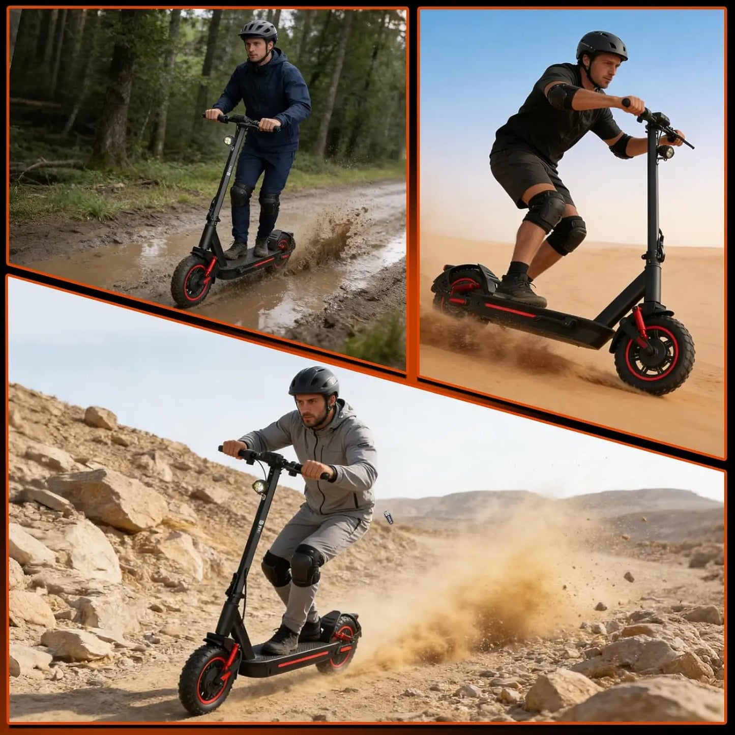OBX 1200W Off Road Electric Scooter With Foldable Dual Suspension