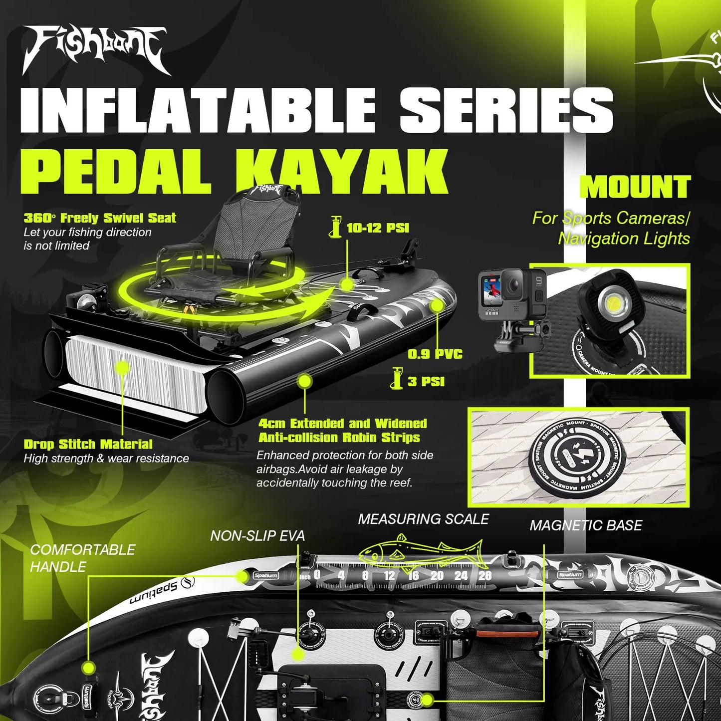 Spatium Pedal Drive Kayak Power System Sit On Top Fishing