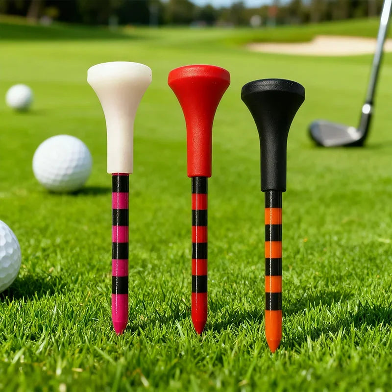 Unbreakable Golf Tees With Rubber Heads for Reduced Friction and Spin