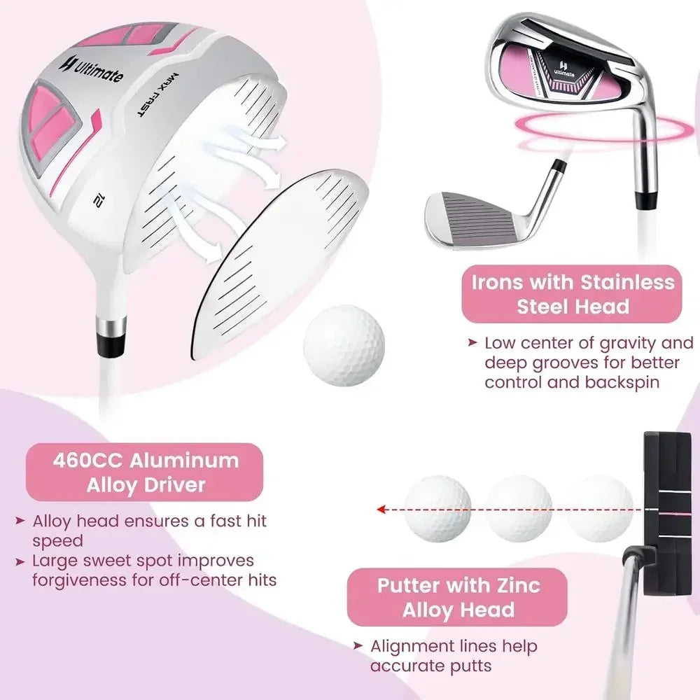 Ladies Golf Club Set With Driver Hybrid Irons And Putter
