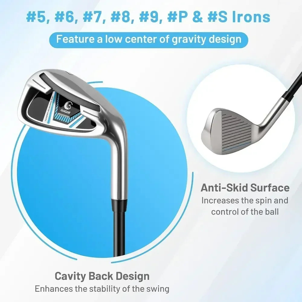 Complete Right Hand Golf Club Set Driver Hybrids Irons Putter